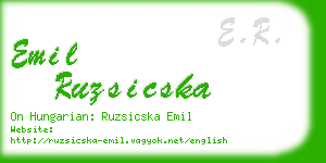 emil ruzsicska business card